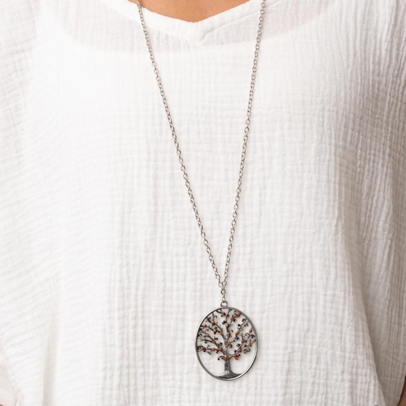 3+/$5 ea. Necklace Autumn ABUNDANCE Brown Tree of life Longer Length - Picture 2 of 2
